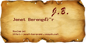 Jenet Berengár névjegykártya